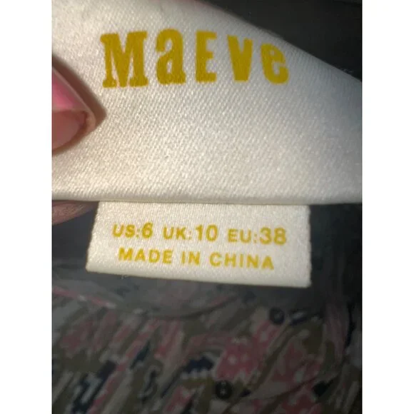 Maeve Anthropologie Floral Soana Ikat Pleated Blouse Top Sleeveless Top Sz 6 - Picture 8 of 11